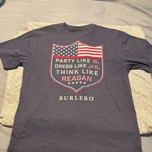Burlebo Heathered Navy T-Shirt with Patriotic Shield Design